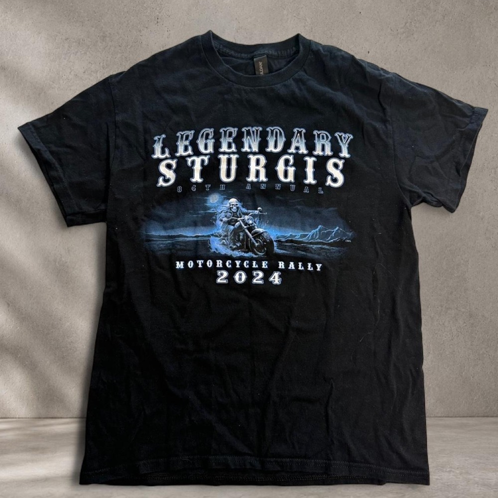 2024 Sturgis Motorcycle Rally black cotton t-shirt